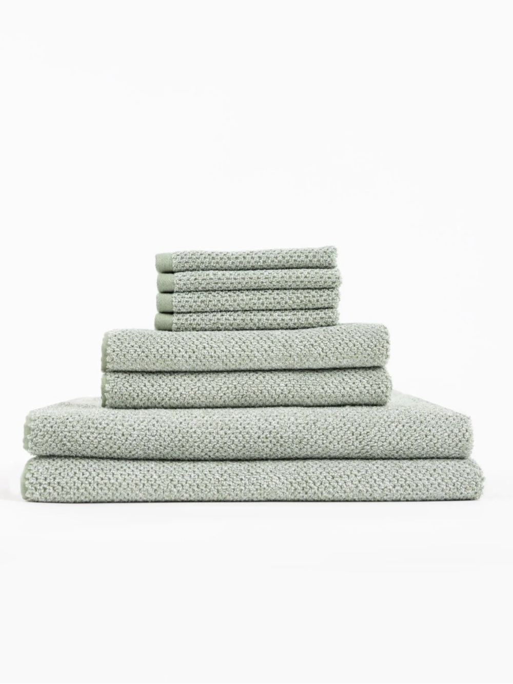 Cozy Earth Nantucket Bath Towel Set - Heathered Sage
